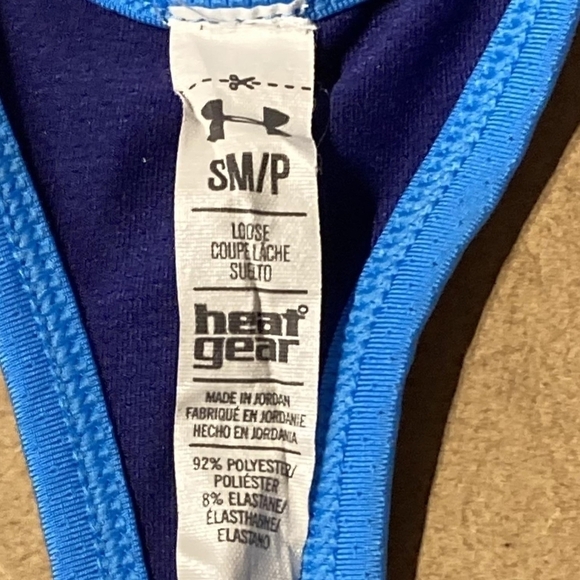 Under Armour Loose Heat Gear Purple Blue Racerback Tank Top Women's Small S EUC - Picture 4 of 5